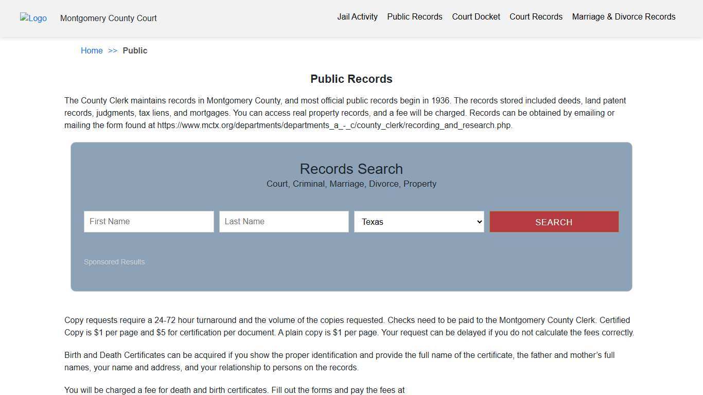 Public Records Montgomery County Court
