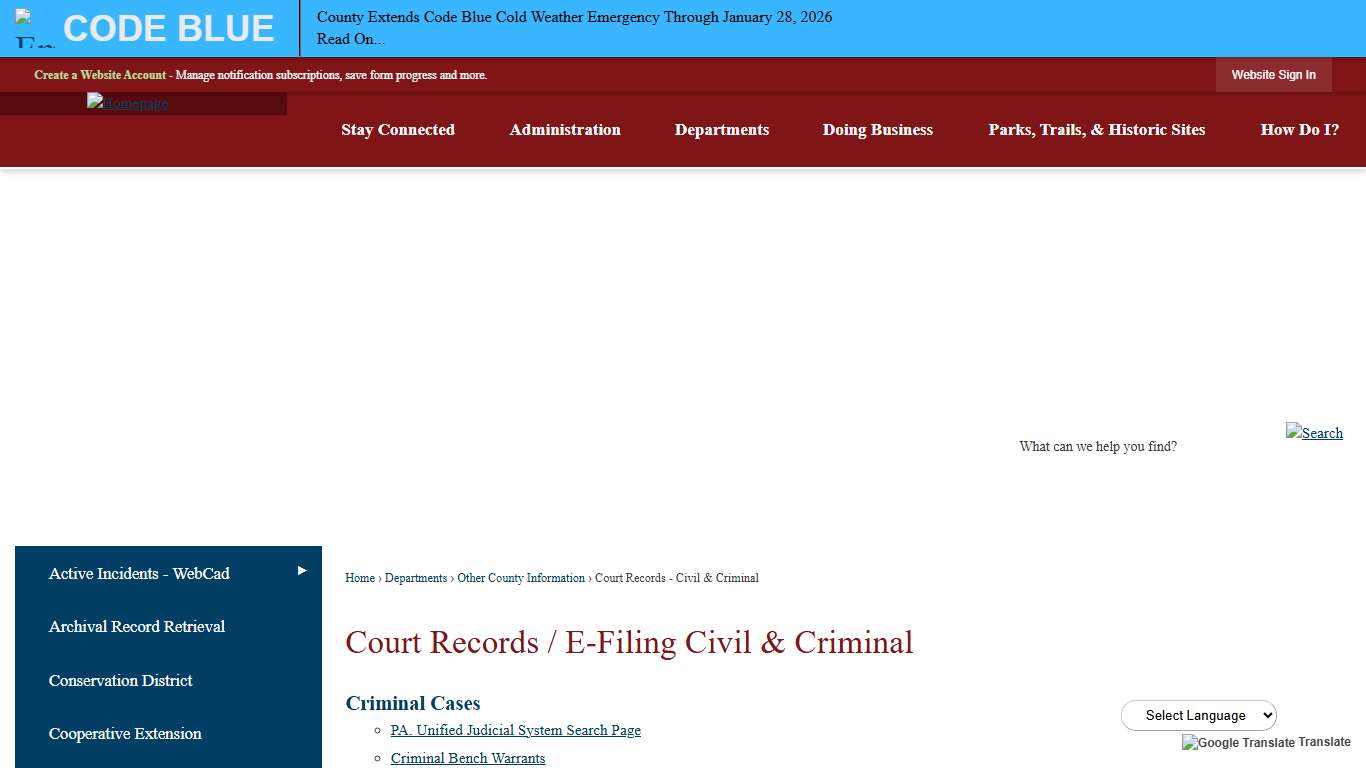 Court Records / E-Filing Civil & Criminal Montgomery County, PA - Official Website