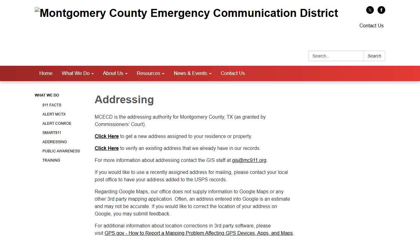 Addressing - Montgomery County Emergency Communication District