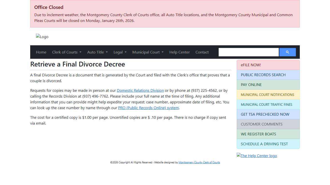 Mike Foley, Montgomery County Clerk of Courts